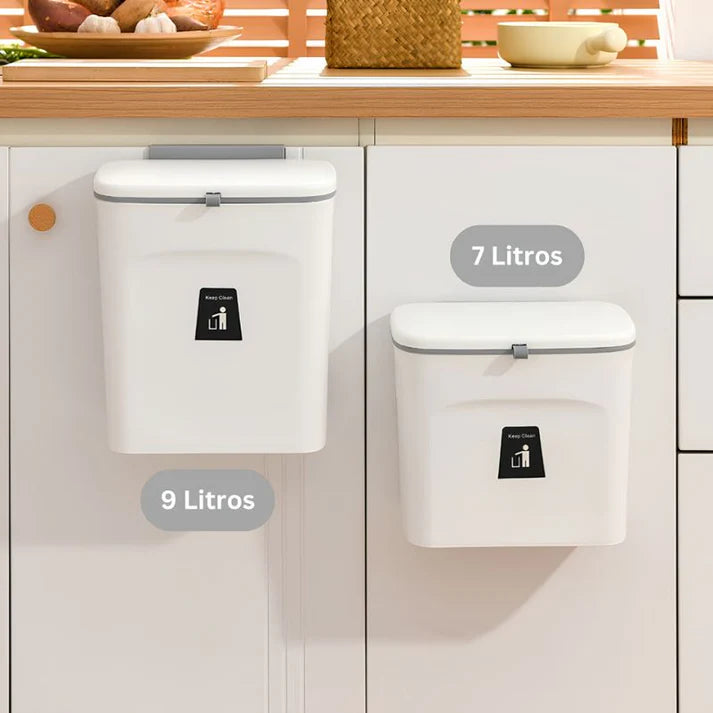 Wall-Mounted Trash Can with Lid (No-Drill Design)